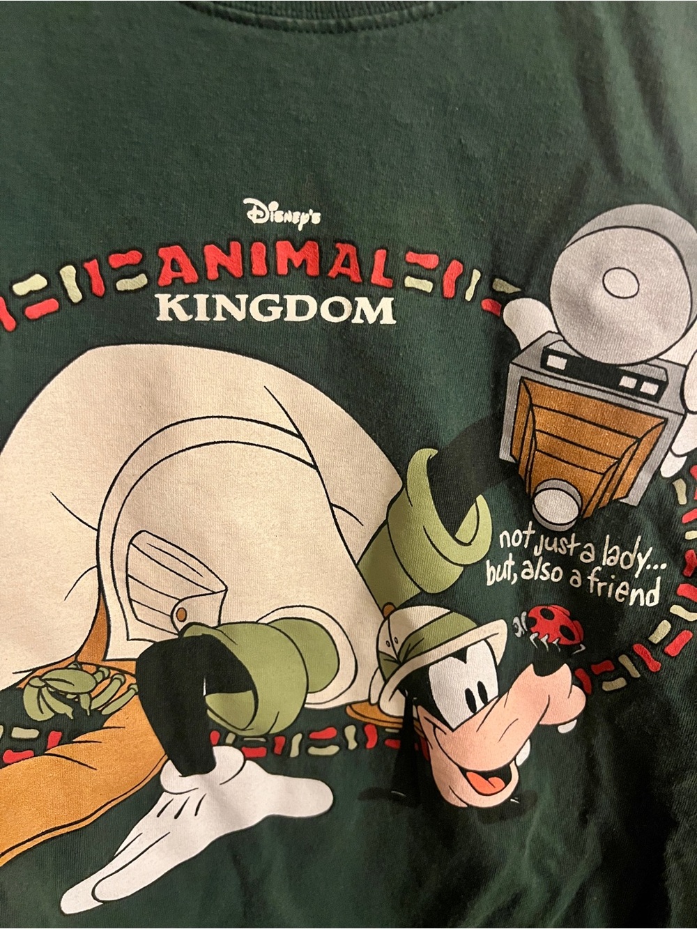 Disney Goofy Animal Kingdom Graphic Tee - Dark Green - Made in USA